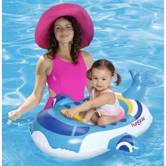 Blue Jet Inflatable Pool Float Ages 1-2 Kids Baby (Girl Or Boy) - Picture 1 of 5